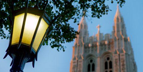 Gasson tower with lamp