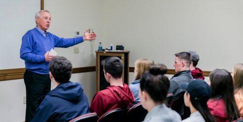 Jerry York with students